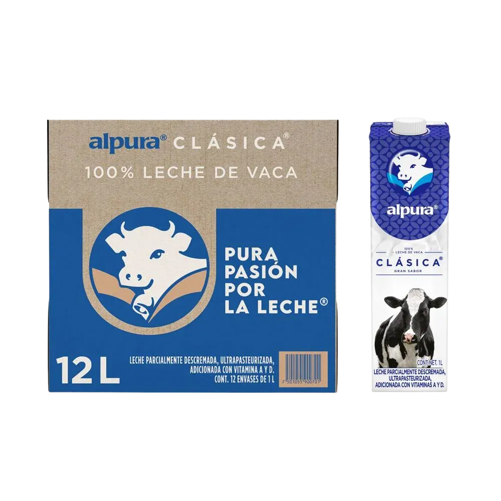 Leche Alpura Entera Caja 12 pz / 1 L