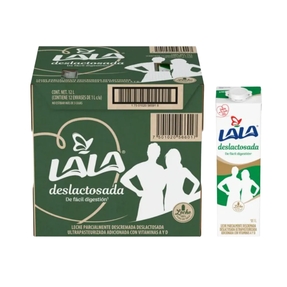 Leche Deslactosada Lala (Caja 12 Litros)